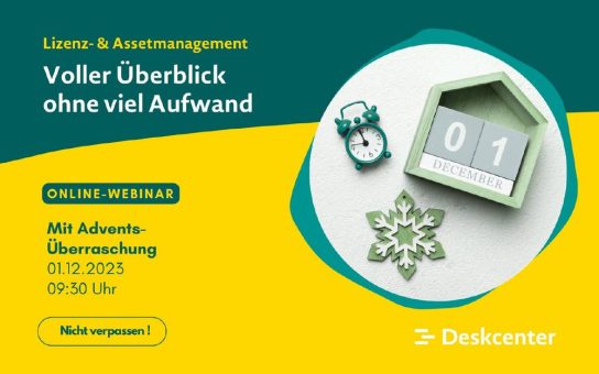 IT-Assets und Lizenzen einfach managen: Kostenloses Webinar am 1.12. (Webinar | Online)