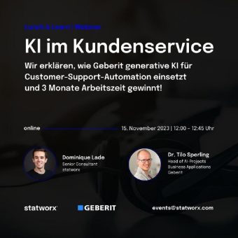 Lunch & Learn | KI im Kundenservice: Wie KI den Customer Support bei Geberit revolutioniert (Webinar | Online)