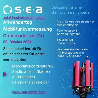 Online Anwendertag Mobilfunkvermessung 2024 – Praxisorientiertes Expertenwissen (Seminar | Online)