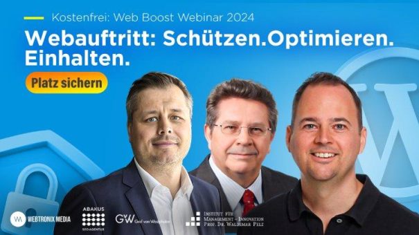 Webtronix Media Webinar „Webauftritt: Schützen. Optimieren. Einhalten.“ mit ABAKUS-Vortrag (Webinar | Online)