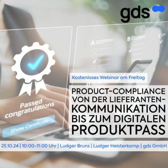 Product-Compliance – von der Lieferantenkommunikation bis zum Digitalen Produktpass (Webinar | Online)