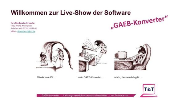 Kostenlose Online-Präsentation der Software „GAEB-Konverter“ (Webinar | Online)