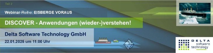 Webinar Teil 2: ‚EISBERGE VORAUS: DISCOVER – Anwendungen (wieder-)verstehen!‘ (Webinar | Online)