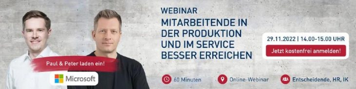 Live Webinar: New Work für Frontline Worker –  schnell und sicher einbinden. (Webinar | Online)