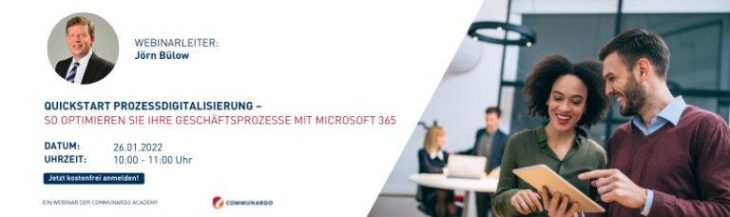 Live Webinar: Quickstart Prozessdigitalisierung – Geschäftsprozesse mit Microsoft 365 optimieren (Webinar | Online)